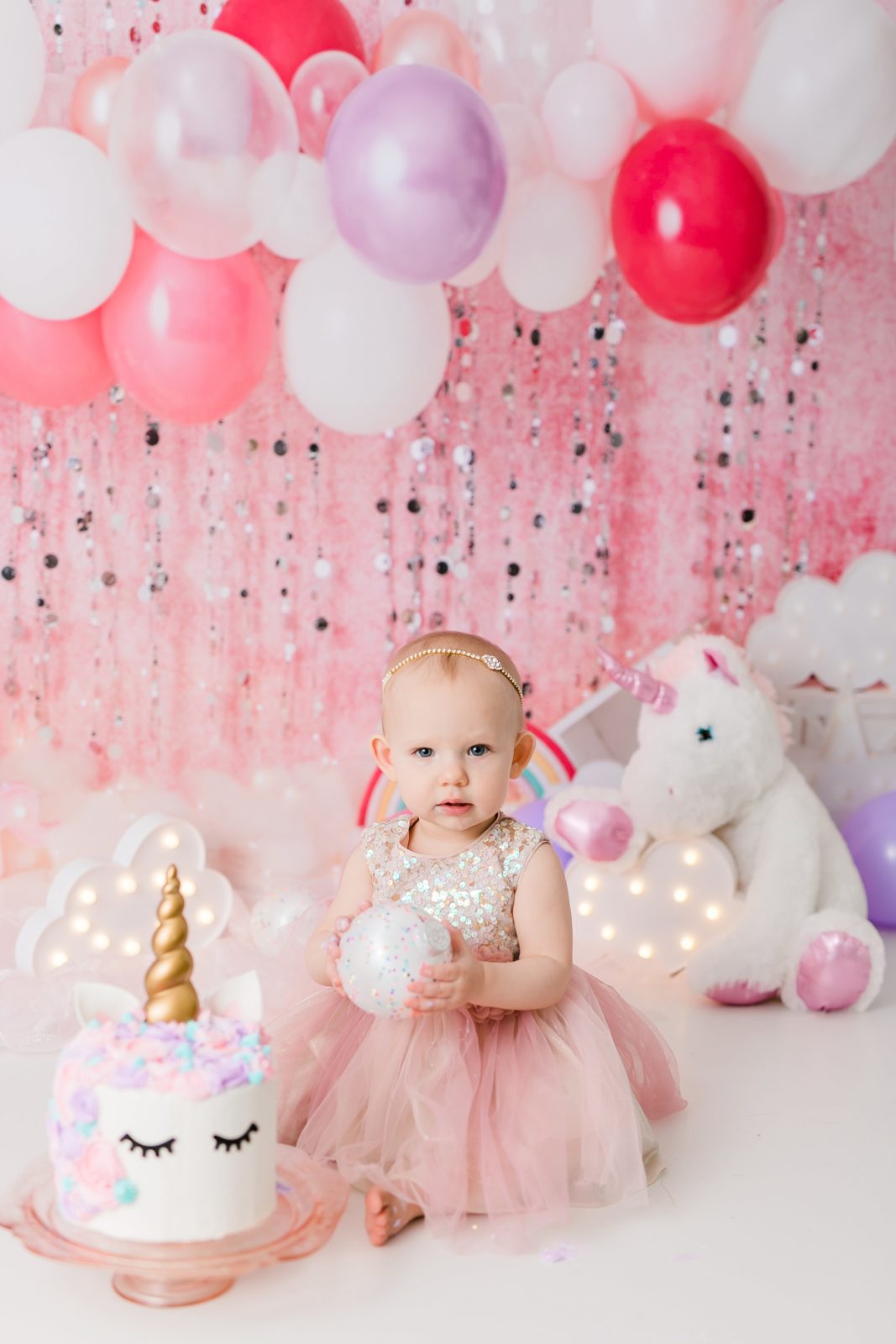 Little Elle’s Unicorn Theme Studio Cake Smash 1st Birthday Photoshoot ...